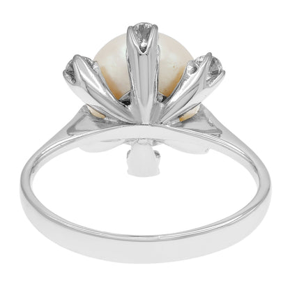 Exclusive 14K White Gold Akoya Pearl Ring — 4 — Side View