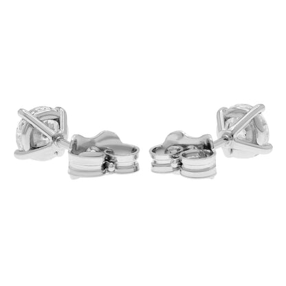 Exclusive 18K White Gold 0.98 Carat Diamond Stud Earrings — Side View