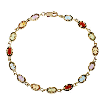 Exclusive 14K Yellow Gold Multi Gemstone Bracelet — Side View