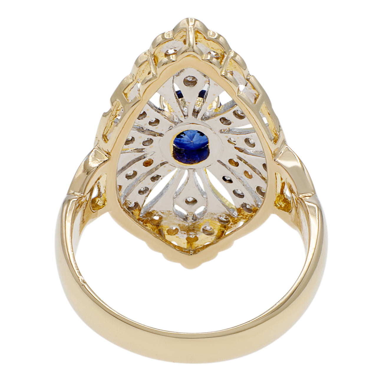 Exclusive 14K Yellow Gold 0.83 Carat Oval Sapphire Ring — 4.25 — Side View