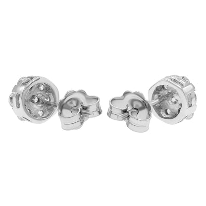Exclusive 18K White Gold 1.60 Carat Diamond Cluster Earrings — Side View