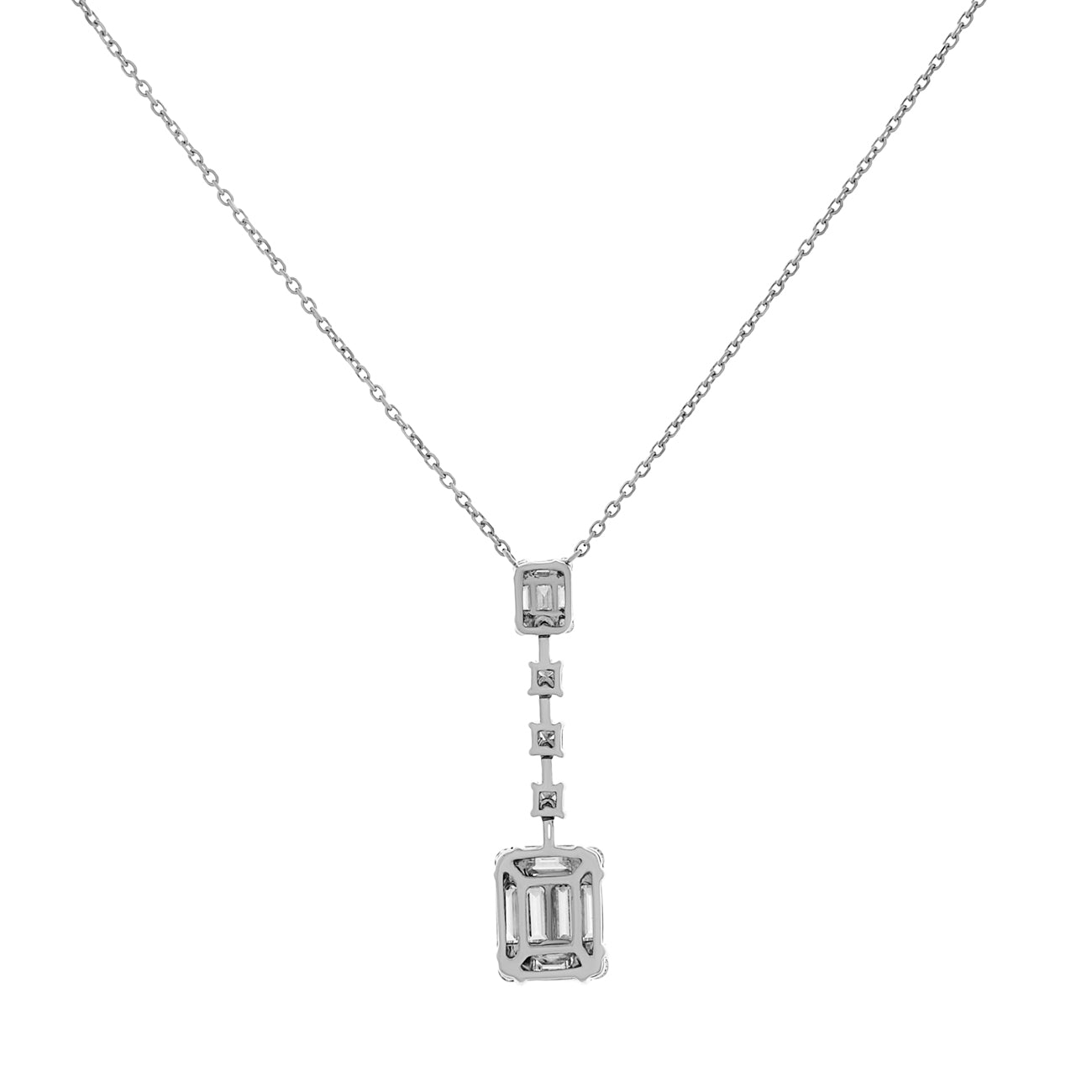 Exclusive 18K White Gold 1.52 Carat Diamond Pendant — Side View