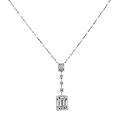 Exclusive 18K White Gold 1.52 Carat Diamond Pendant — Side View