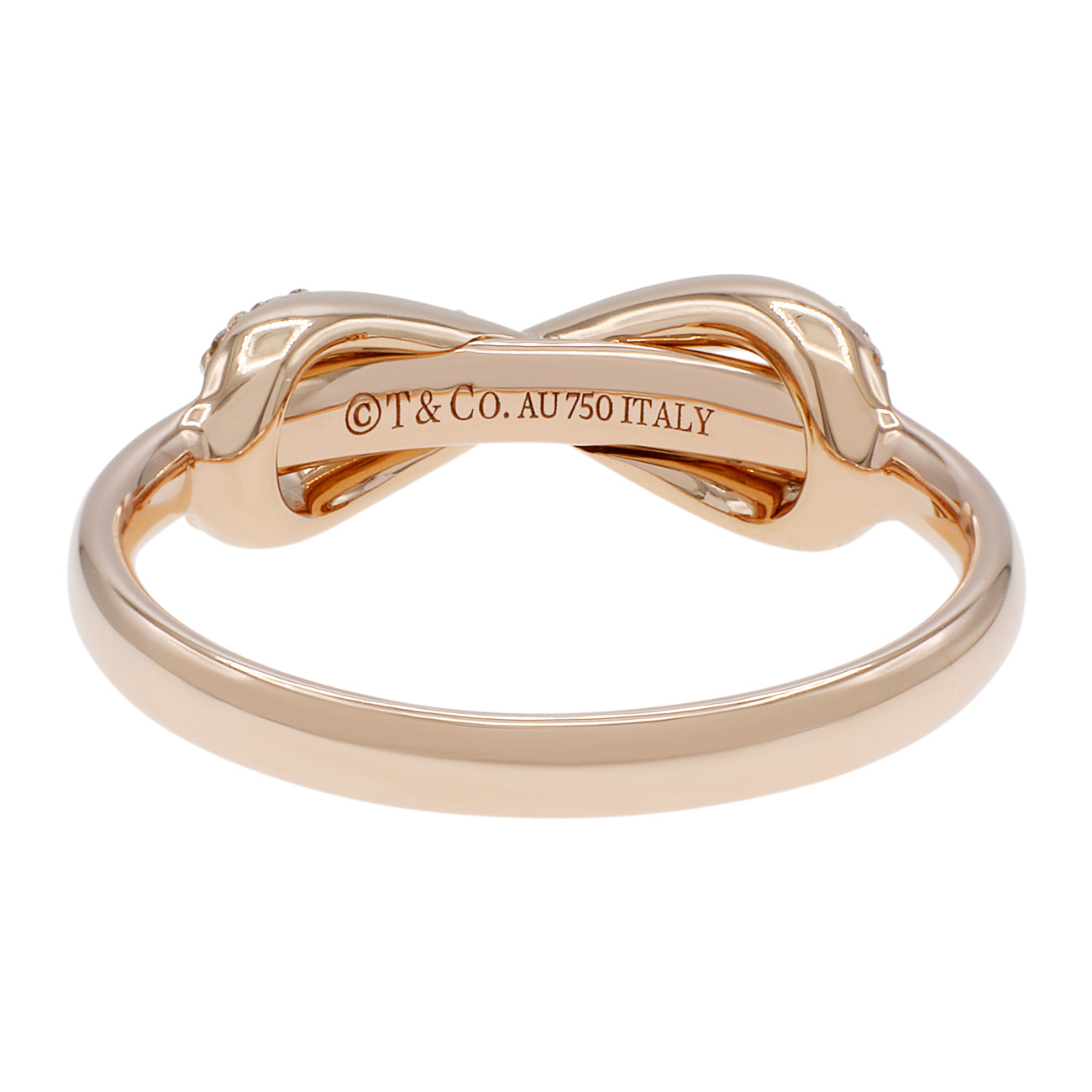 Exclusive Tiffany & Co. 18K Rose Gold Diamond Infinity Ring — Side View