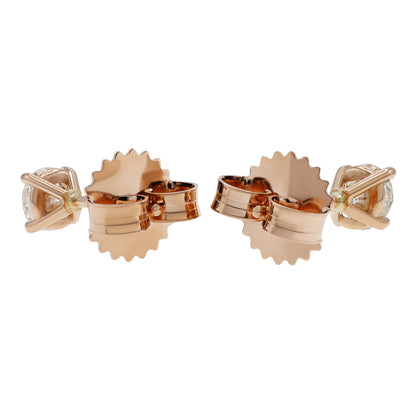 Exclusive 14K Rose Gold 0.48 Carat Diamond Stud Earrings — Side View