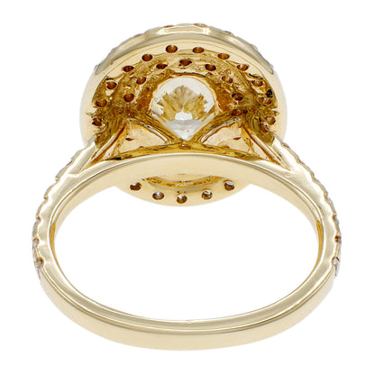 Exclusive 14K Yellow Gold 1.21 Carat Oval Diamond Ring — 3.5 — Back View