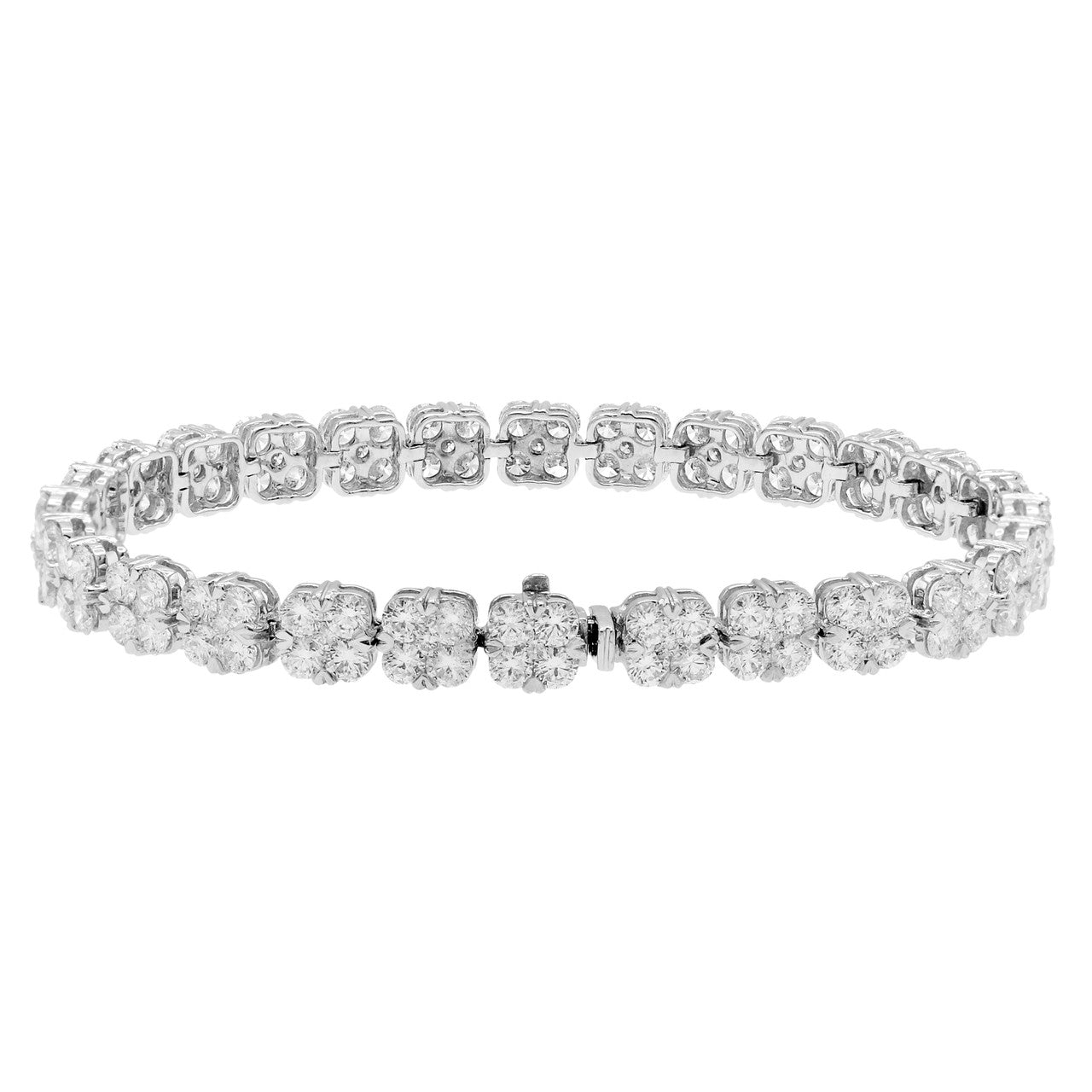 Exclusive 18K White Gold 8.45 Carat Diamond Bracelet — Side View