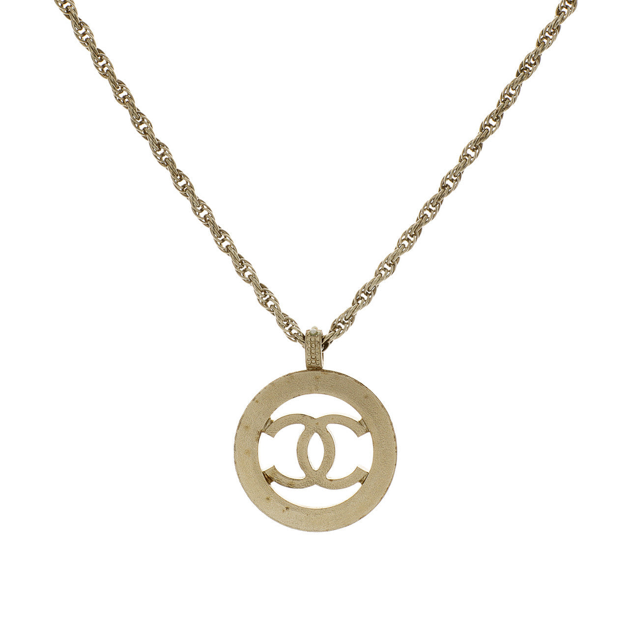 Exclusive Chanel Pearl CC Pendant    Necklace — Side View