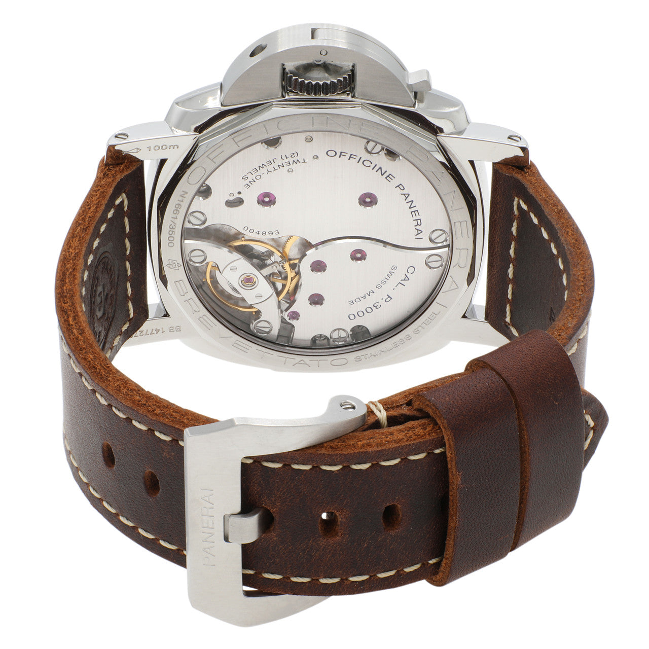 Exclusive Panerai Stainless Steel Luminor 1950 PAM00372 — Side View