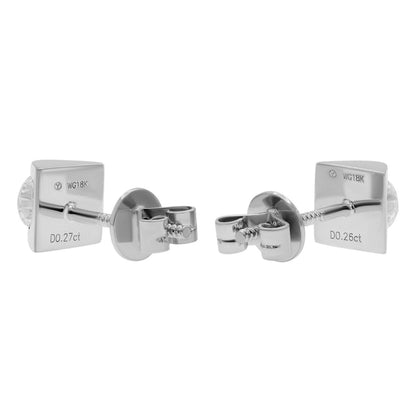 Exclusive 18K White Gold 0.53 Carat Diamond Stud Earrings — Back View