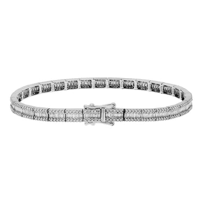 Exclusive 18K White Gold 3.11 Carat Diamond Bracelet — Side View