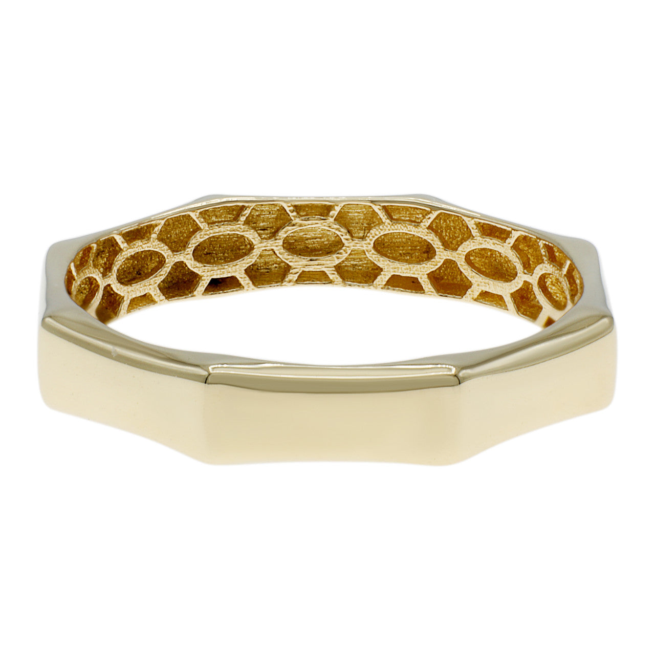 Exclusive 14K Yellow Gold Octogonal Ring — Side View