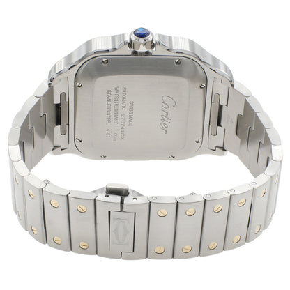 Exclusive Cartier Stainless Steel 18K Yellow Gold Santos Chronograph W2SA0008 — Side View