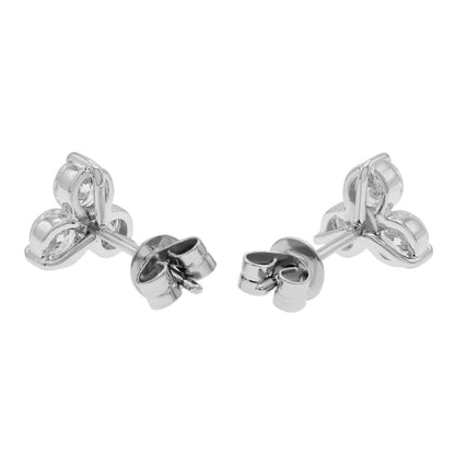Exclusive 18K White Gold 1.34 Carat Diamond Earrings — Back View