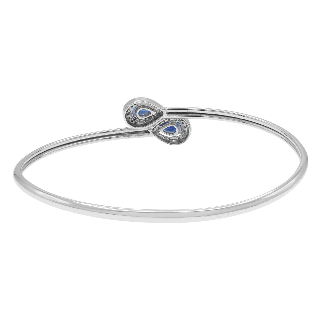 Exclusive 18K White Gold 0.84 Carat Sapphire Diamond Bracelet — Side View