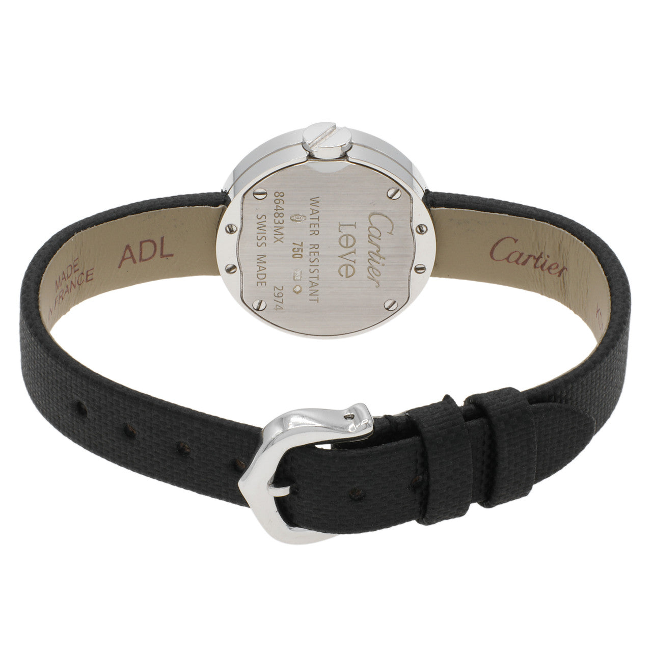 Exclusive Cartier 18K White Gold Diamond Love Watch WE800131 — Side View