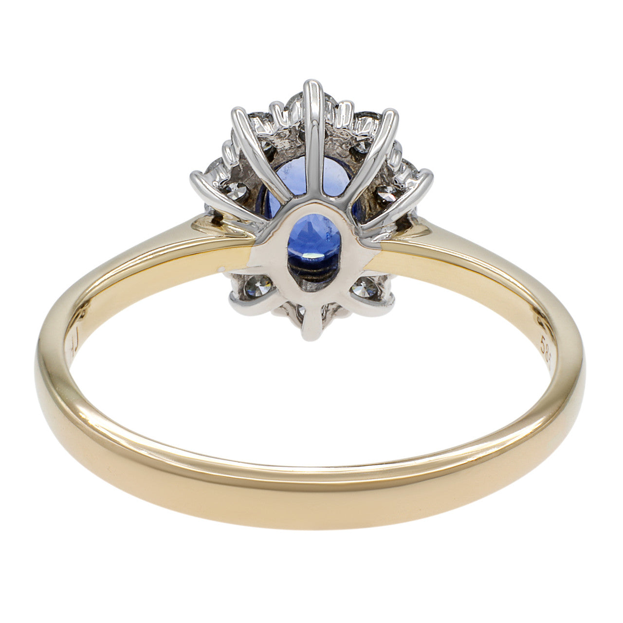 Exclusive 14k Yellow Gold 1.00 Carat Sapphire & Diamond Ring — 7 — Back View
