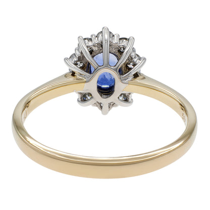 Exclusive 14k Yellow Gold 1.00 Carat Sapphire & Diamond Ring — 7 — Back View