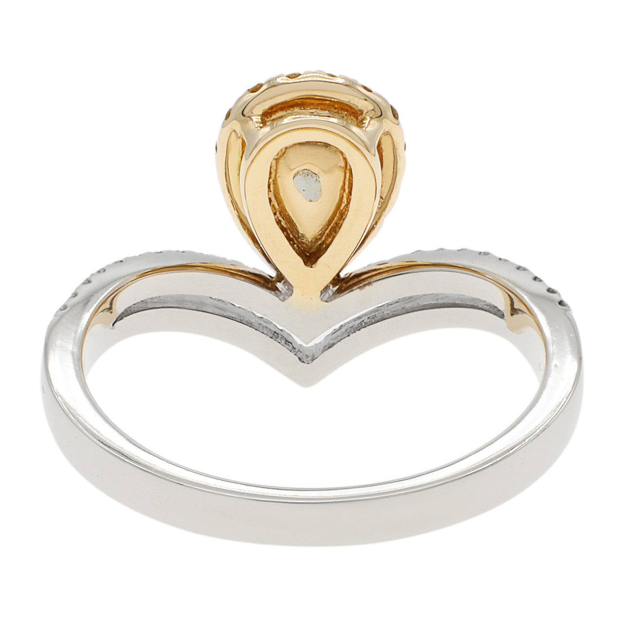 Exclusive 18K White Gold 0.76 Carat Fancy Yellow Diamond Ring — 3.75 — Side View