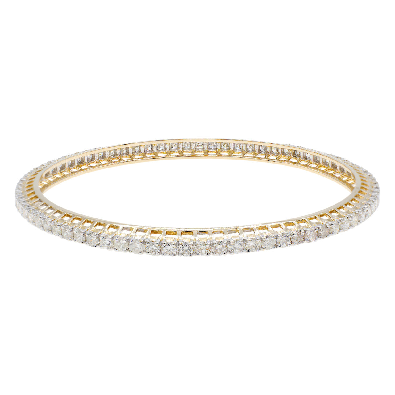 Exclusive 14K Yellow Gold 5.14 Carat Diamond Bangle — Back View