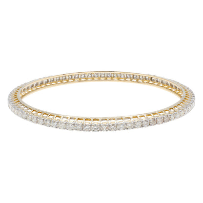 Exclusive 14K Yellow Gold 5.14 Carat Diamond Bangle — Back View