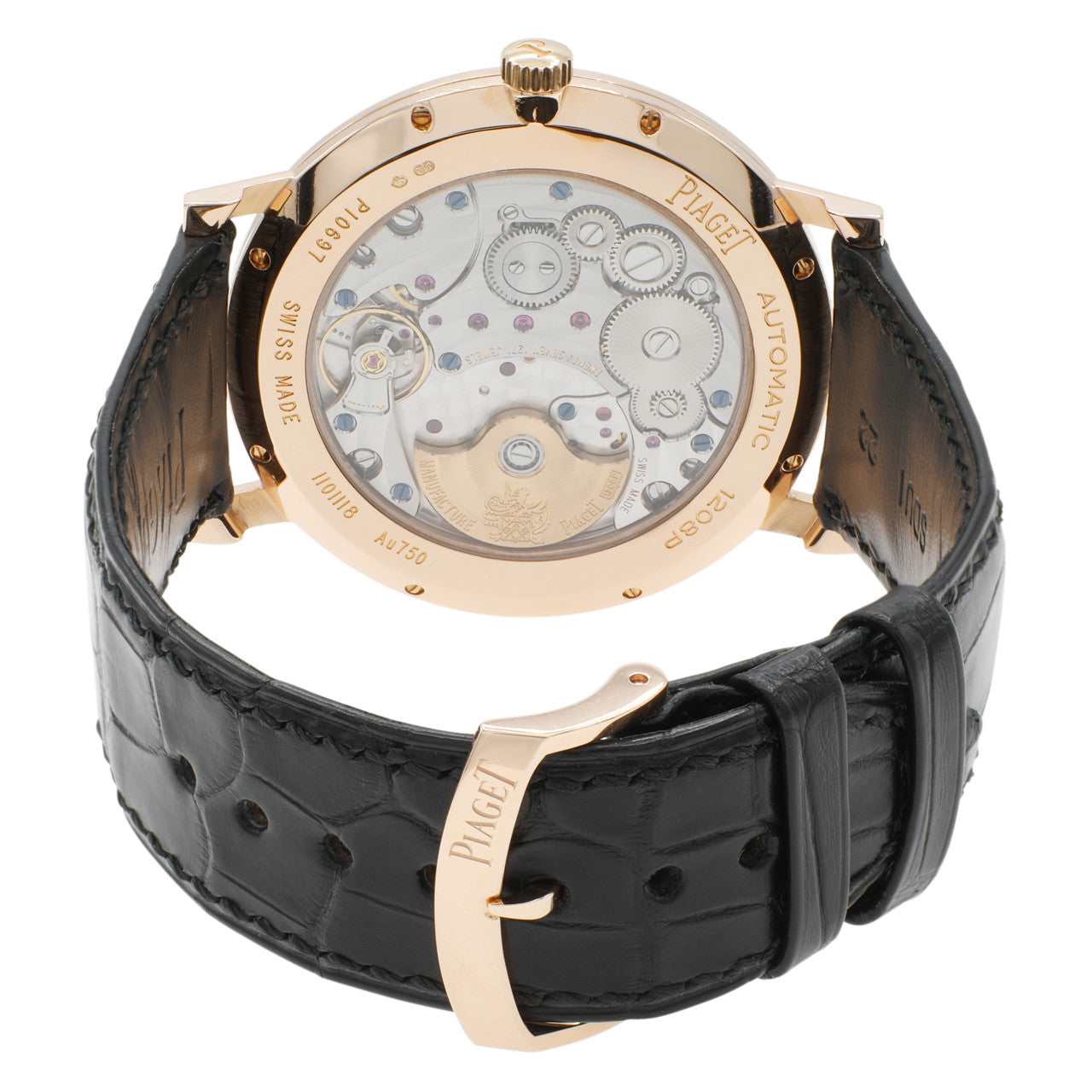 Exclusive Piaget 18K Rose Gold Altiplano 43mm Automatic Watch G0A35131 — Side View