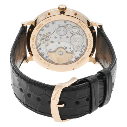 Exclusive Piaget 18K Rose Gold Altiplano 43mm Automatic Watch G0A35131 — Side View