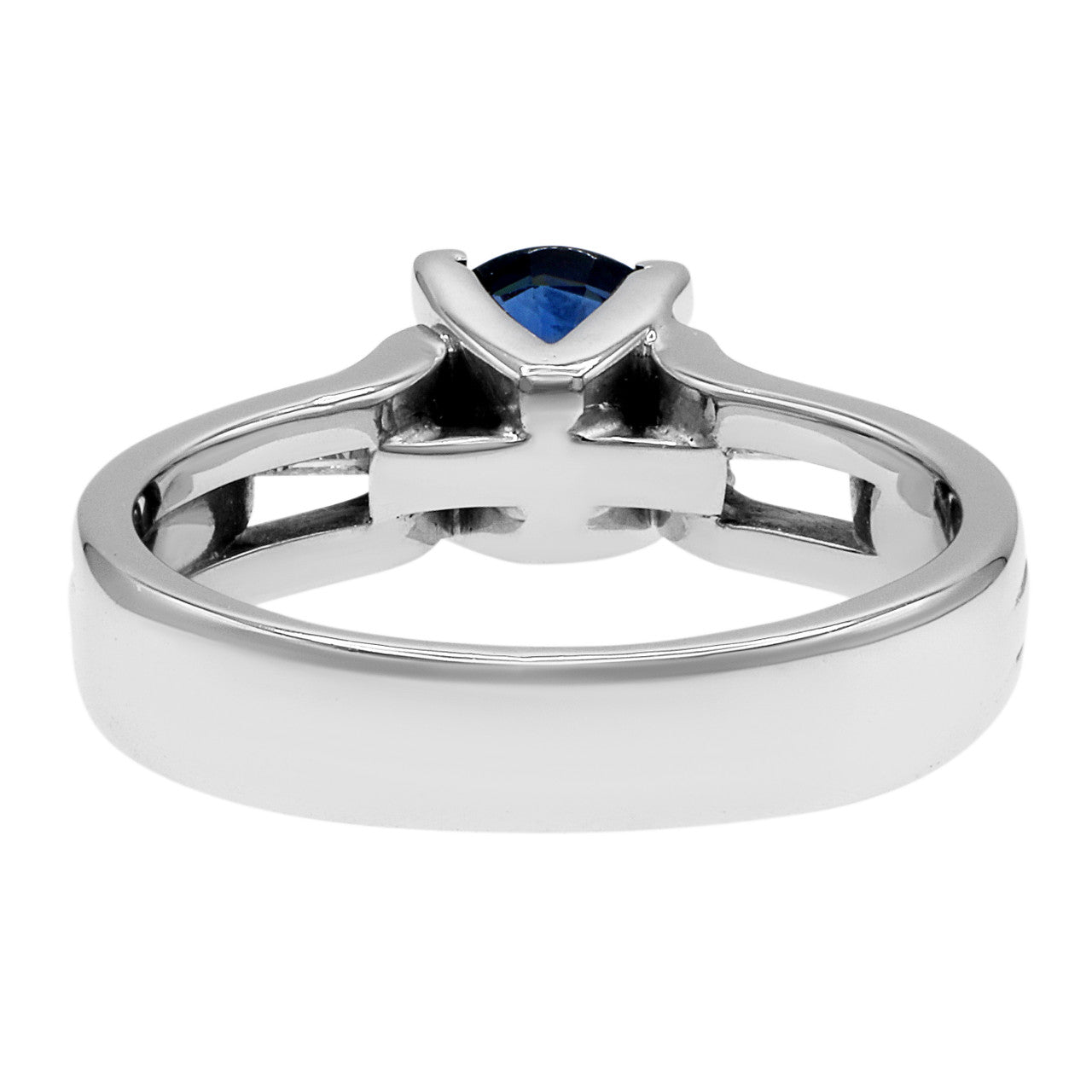 Exclusive 18K White Gold 1.23 Carat Sapphire Diamond Ring — 5 — Side View
