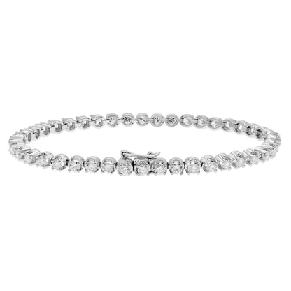 Exclusive 18K White Gold 3.50 Carat Diamond Tennis Bracelet — Back View