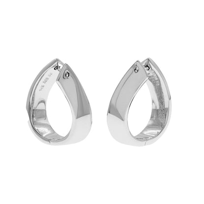 Exclusive 14K White Gold 1.54 Carat Diamond Hoop Earrings — Side View