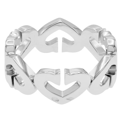Exclusive Cartier 18K White Gold Diamond Hearts and Symbols Ring — Side View