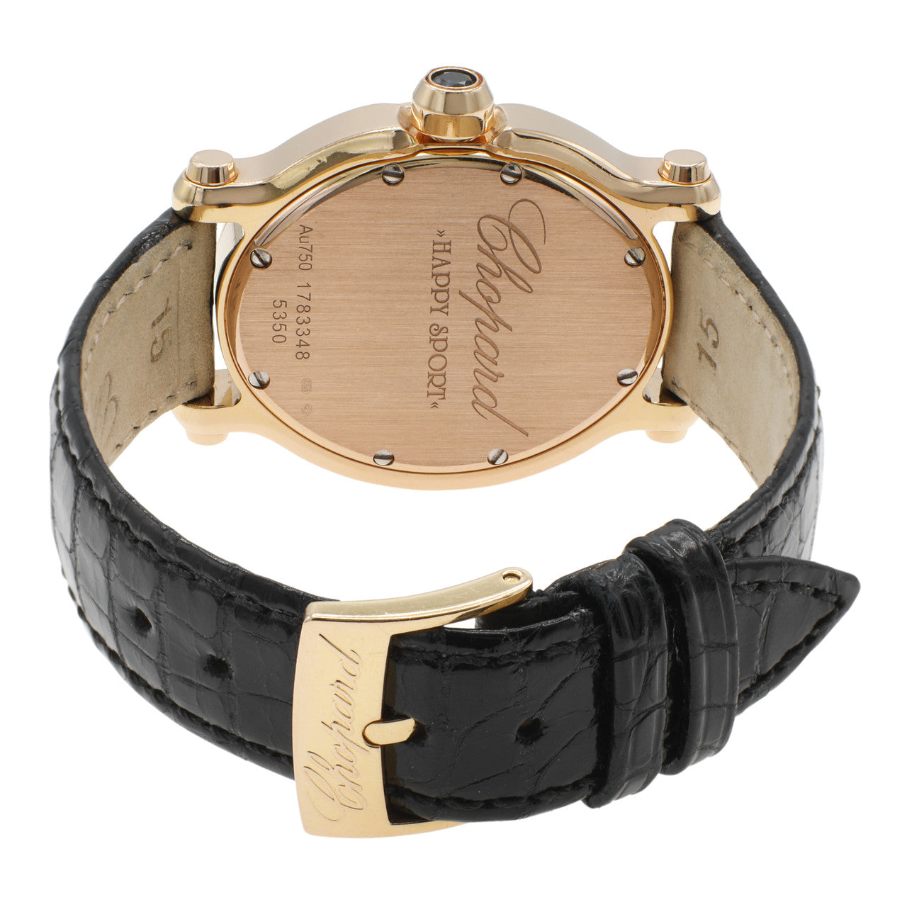 Exclusive Chopard 18K Rose Gold Happy Sport Oval Quartz Ladies Watch 275350-5003 — Side View