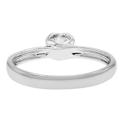 Exclusive 18K White Gold 0.30 Carat Diamond Solitaire Ring — 3.5 — Back View