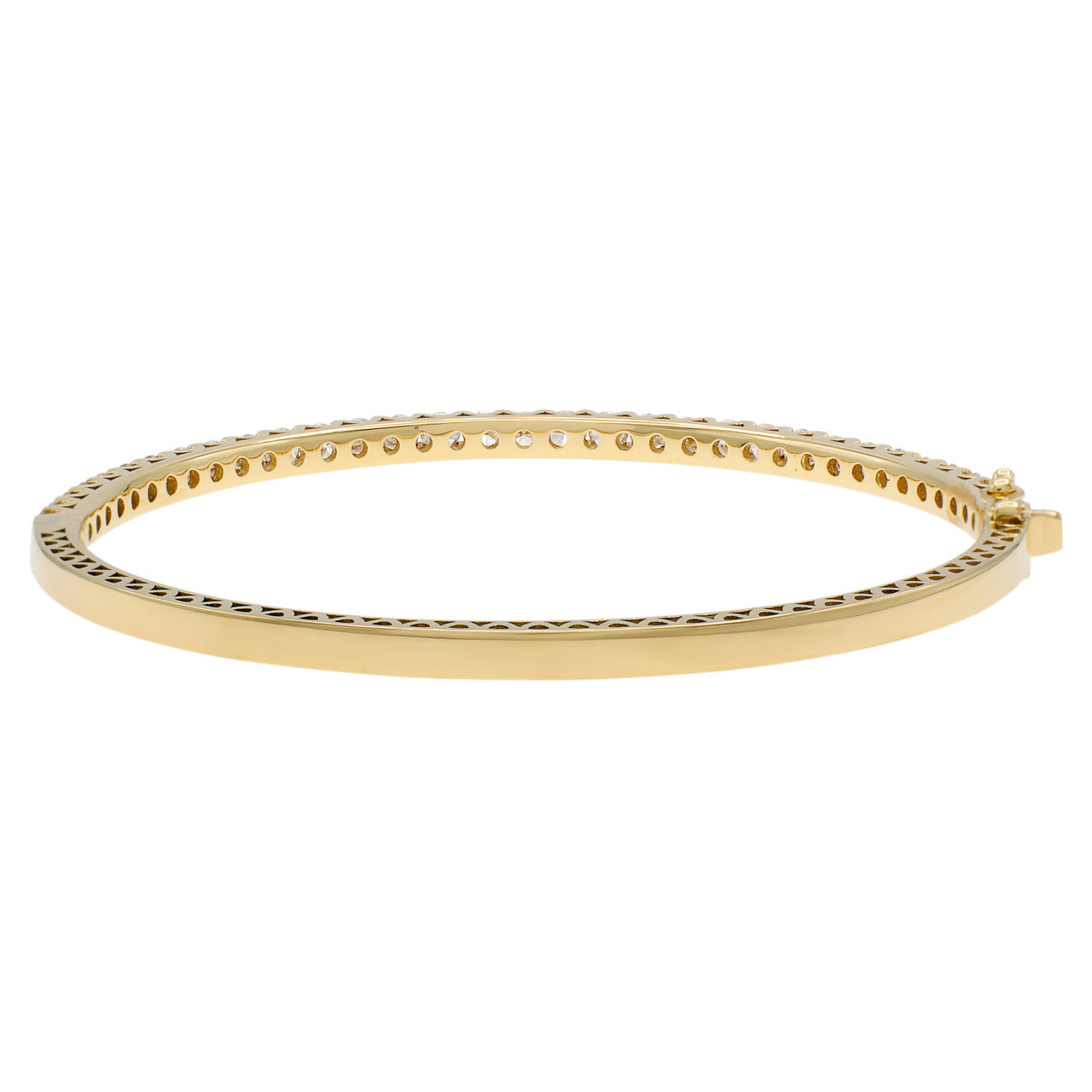 Exclusive 18K Yellow Gold 3.30 Carat Diamond Bangle — Side View