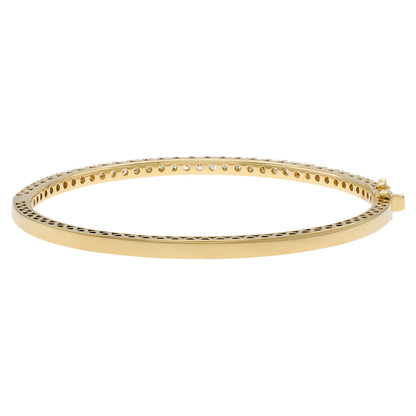 Exclusive 18K Yellow Gold 3.30 Carat Diamond Bangle — Side View