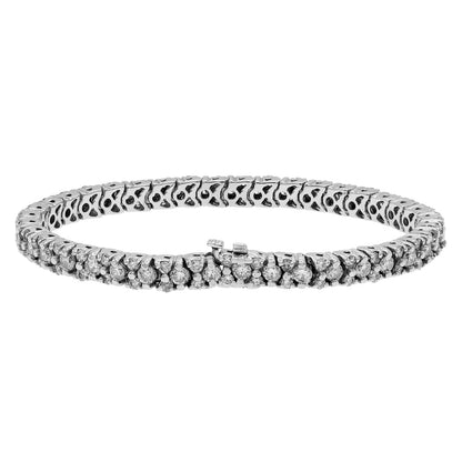 Exclusive 14K White Gold 6.24 Carat Tennis Bracelet — Side View