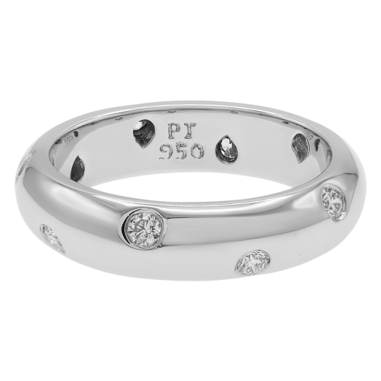 Exclusive Tiffany & Co. Platinum Diamond 4mm Etoile Ring — Side View