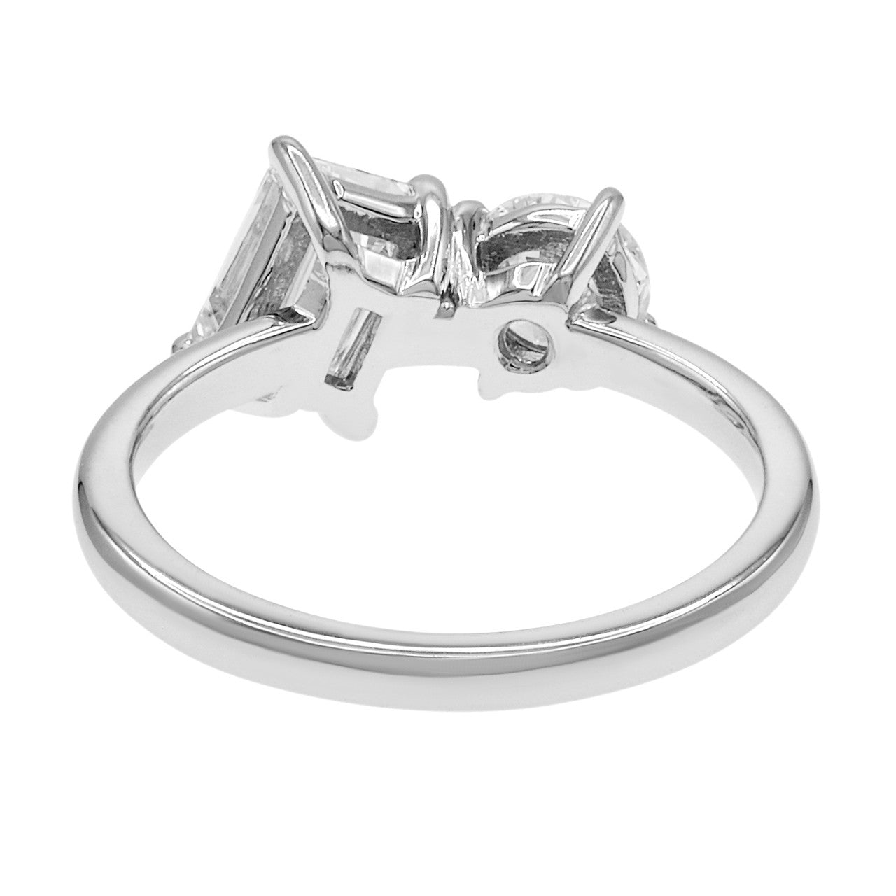Exclusive 18K White Gold Toi et Moi Diamond Ring — 3.5 — Side View