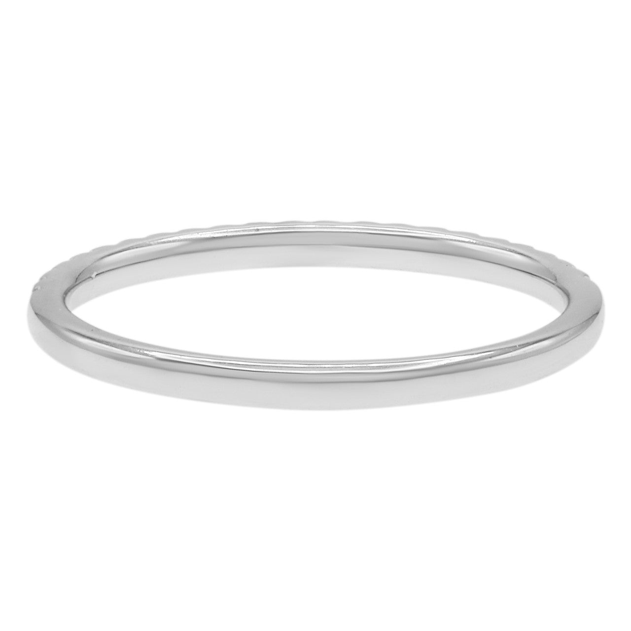 Exclusive 18K White Gold 0.22 Carat Diamond Wedding Band — 6.5 — Side View