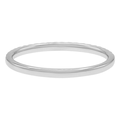 Exclusive 18K White Gold 0.22 Carat Diamond Wedding Band — 6.5 — Side View
