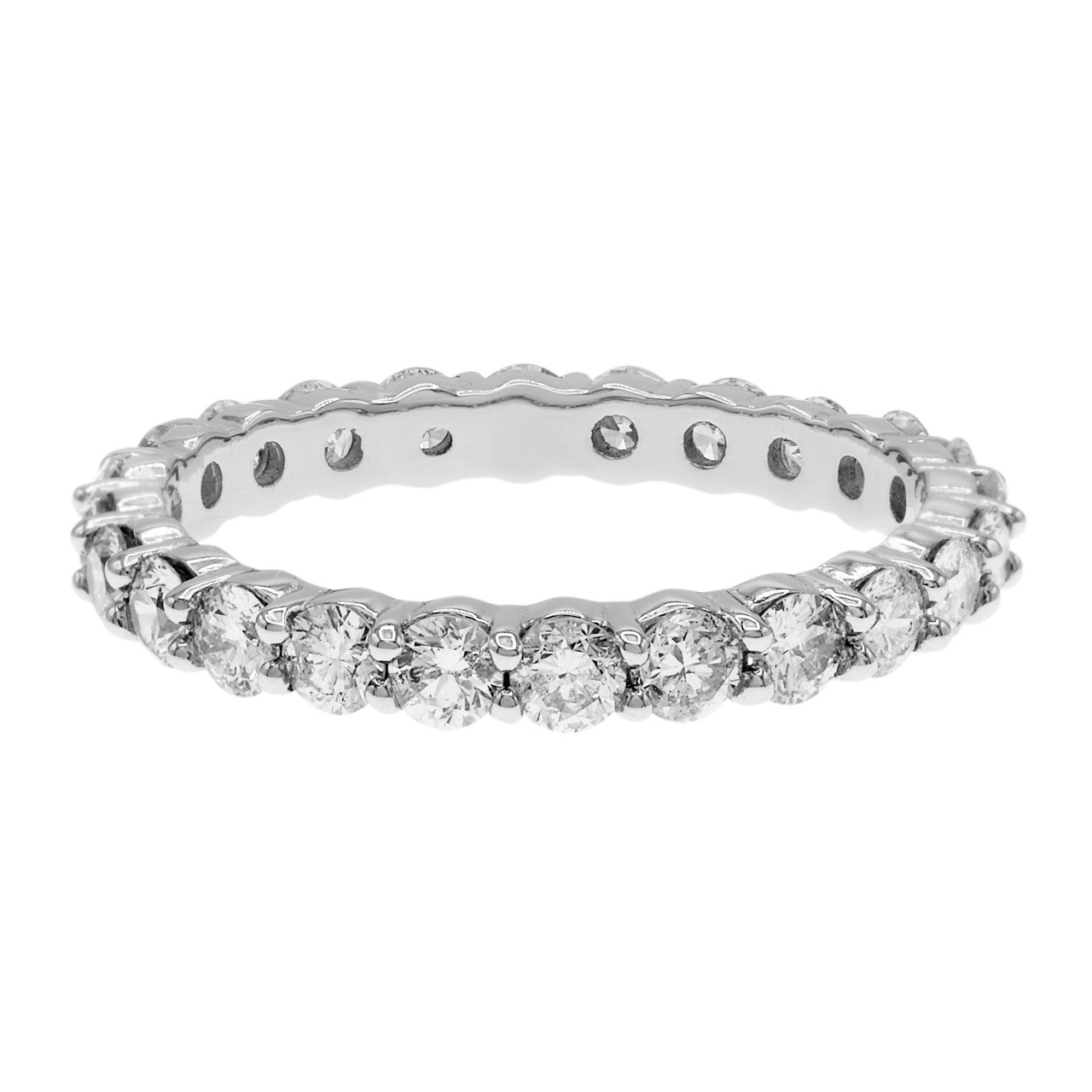 Exclusive Platinum  1.44 Carat Diamond Eternity Band — Side View