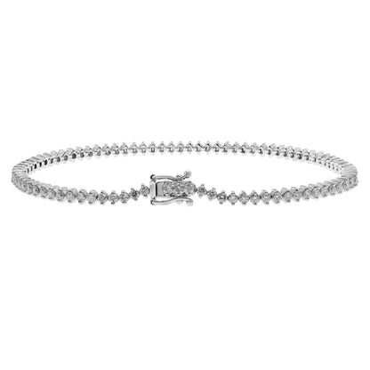 Exclusive 18K White Gold 1.78 Carat Diamond Tennis Bracelet — Side View