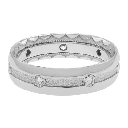 Exclusive Tacori Platinum & Diamond Milgrain Band Ring — Side View