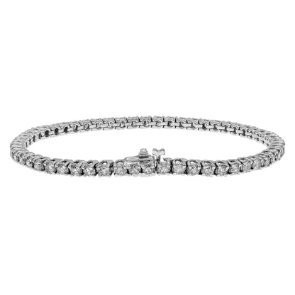 Exclusive 14K White Gold 6.56 Carat Tennis Bracelet — Side View