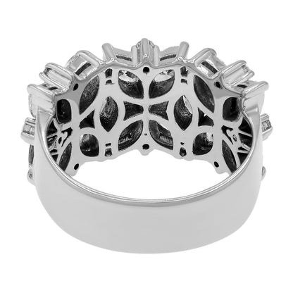 Exclusive 18k White Gold 3.98 Carat Quatrefoil Blossom Marquis Ring — 6.25 — Side View
