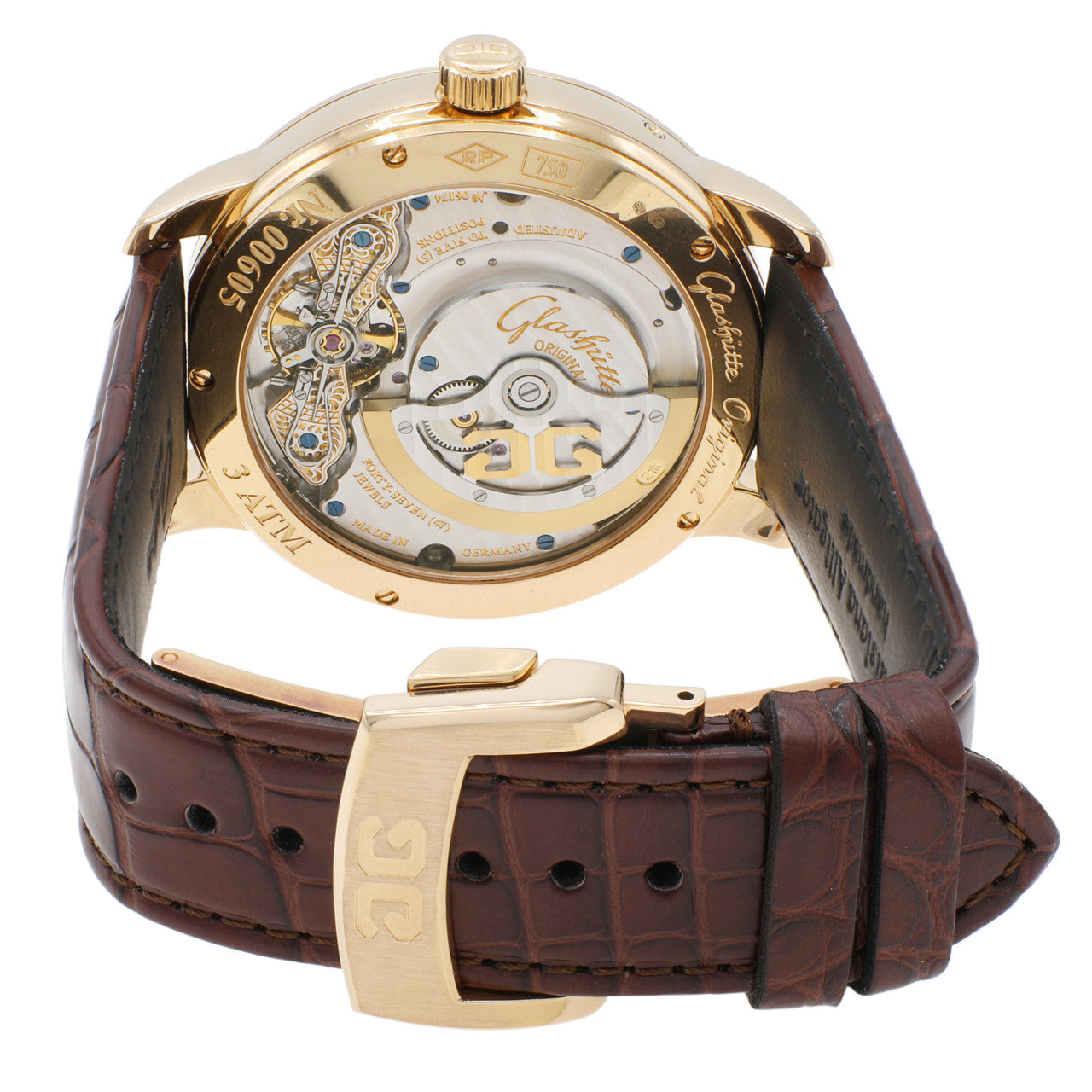 Exclusive Glashutte Original 18K Rose Gold PanoMaticLunar XL 90-02-31-11-05 — Side View