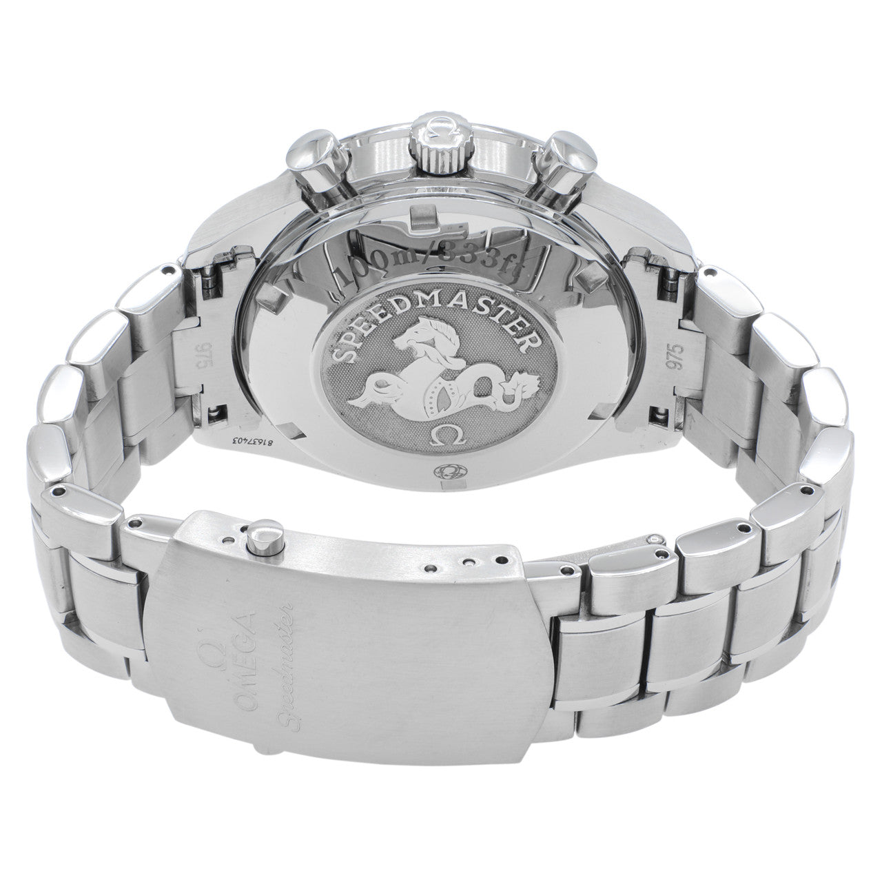 Exclusive Omega Stainless Steel Speedmaster Date 3210.52.00 — Side View