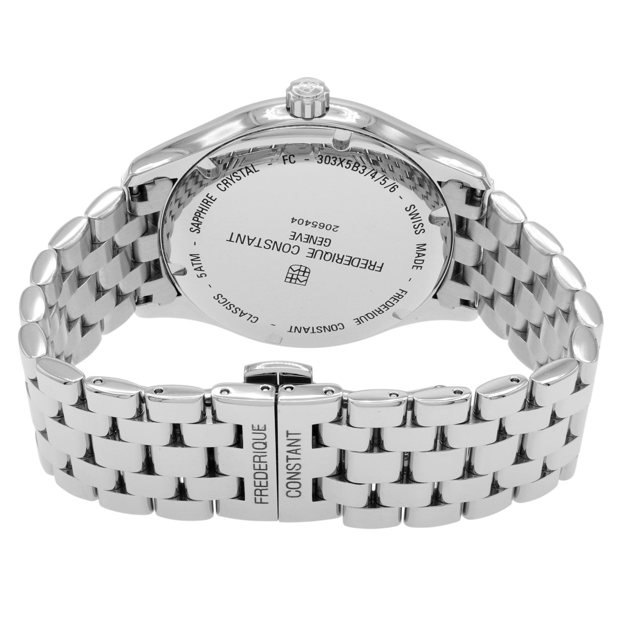 Exclusive Frederique Constant Stainless Steel Classics Index FC-303NB5B6 — Side View