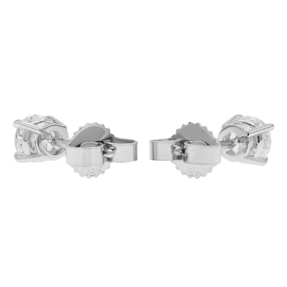 Exclusive 18K White Gold 0.62 Carat Diamond Stud Earrings — Side View