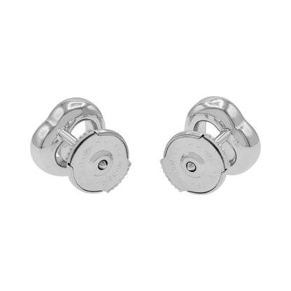 Exclusive Chopard 18K White Gold Happy Diamonds Icon Earrings — Side View